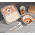 Umweltfreundliches 5-teiliges Bambus-Kinder-Dinner-Set